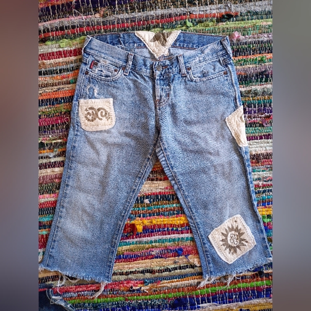 Vintage Hollister RARE Boho Patchwork Knee Length Shorts